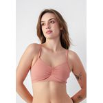 Sutiã Frelith Top Franzido Color - MARROM CLARO
