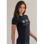 T-Shirt Frelith com Silk Be a Nice Human em Viscolycra. - PRETO