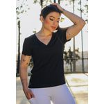 T-Shirt Frelith Gola V Fitness Lisa em Microfibra New Trip - PRETO
