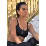 Top Fitness Frelith Fosco com Recortes Brilho em Microfibra - PRETO