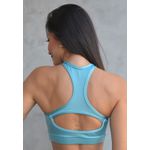 Top Fitness Frelith Azul Claro Brilho em Microfibra - AZUL CLARO