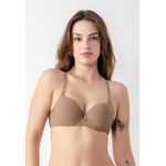 Sutiã Base Larga Canelado Frelith - CASTANHO