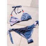 Conjunto de Biquini Frelith com Estampa Marmorizada e Miçangas - ESTAMPADA