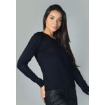 Blusa Frelith Manga Longa Lisa - PRETO