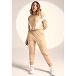 Conjunto Frelith com Recortes Diagonais - BEGE