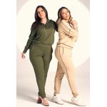 Conjunto Frelith Com ZÍper e detalhe com Costura Trançada - VERDE