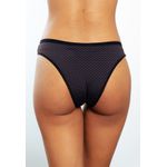 KIT COM 3 CALCINHAS PRETA COM POÁ BRANCO, PRETA E BRANCA - ESTAMPADA