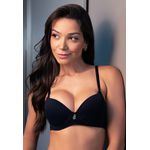 Sutiã Base Larga Franzido Frelith Básico - PRETO