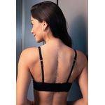 Sutiã Base Larga Franzido Frelith Básico - PRETO