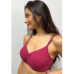 Sutiã Frelith Top Franzido Canelado - VINHO