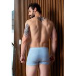 Boxer Frelith Xadrez Branco com Azul - ESTAMPADA