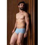 Slip Frelith Xadrez Branco com Azul - ESTAMPADA