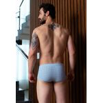 Slip Frelith Xadrez Branco com Azul - ESTAMPADA