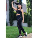 Legging Frelith com Recorte e Filetes Colors - PRETO