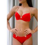 Conjunto Frelith de Base Larga e Fio em Microfibra Lisa - VERMELHO