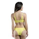 Conjunto Lingerie Nadador Frelith Renda Floral - AMARELO
