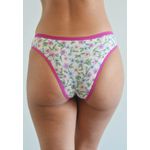 Kit 3 Calcinhas Frelith Floral, Azul e Pink em Cotton - ESTAMPADA
