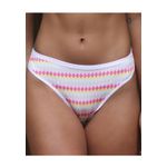 Kit 3 Calcinhas Losangos Rosa Branco Exclusivo em Microfibra - ESTAMPADA