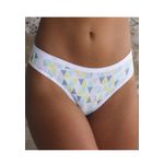 Kit 3 Calcinhas Triangulos Verde Branco Exclusivo em Microfibra - ESTAMPADA