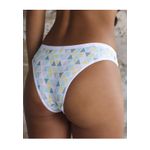 Kit 3 Calcinhas Triangulos Verde Branco Exclusivo em Microfibra - ESTAMPADA