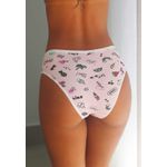 Kit 3 Calcinhas Desenhos, Rosa e Branca em Cotton - ESTAMPADA