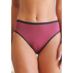 Kit 3 Calcinhas Preta, Poá Rosê e Poá Bordô em Microfibra - ESTAMPADA