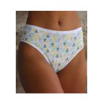 Kit 3 Calcinhas Triangulos Verde Branco Exclusivo em Microfibra - ESTAMPADA