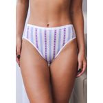 Kit 3 Calcinhas Listrado Heart Azul Branco em Modal - ESTAMPADA