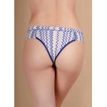 Kit 3 Calcinhas Chevron Marinho Chocolate Exclusivo em Microfibra Leve - ESTAMPADA