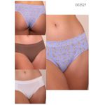 Kit 3 Calcinhas Margaridas Branco Castanho em Microfibra Leve - ESTAMPADA