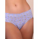 Kit 3 Calcinhas Margaridas Branco Castanho em Microfibra Leve - ESTAMPADA