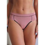 Kit 3 Calcinhas Preta, Poá Rosê e Poá Bordô em Microfibra - ESTAMPADA