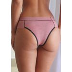 Kit 3 Calcinhas Preta, Poá Rosê e Poá Bordô em Microfibra - ESTAMPADA