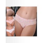 Kit 3 Calcinhas Sorvete Base Branco Exclusivo em Microfibra Leve - ESTAMPADA