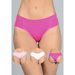 Kit 3 Calcinhas Pink, Rosa Médio e Rosa Bebê em Microfibra - DIVERSOS