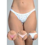 Kit 3 Calcinhas Floral, Coral e Rosê em Cotton - ESTAMPADA