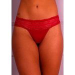 Kit 3 Fios com Cós de Renda Pêssego, Vermelho e Off White em Microfibra - DIVERSOS