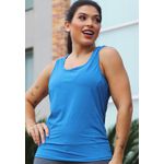 Regata Fitness Frelith Lara Trabalhada e Recorte em Microfibra - AZUL