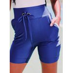 Short Fitness Ilhós Punho Lenatex Liso em Microfibra - AZUL MARINHO