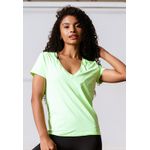 T-Shirt Frelith Gola V Fitness Walk Stretch - VERDE LIMA