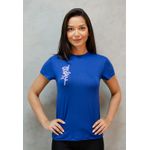 T-Shirt Frelith com Silk Ramo de Flor em Viscolycra. - AZUL