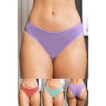 Kit 3 Calcinhas Frelith Canelados Coral Lilas Verde Agua - DIVERSOS