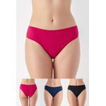 Kit 3 Calcinhas Leah Frelith Marinho, Marsala e Preto - DIVERSOS