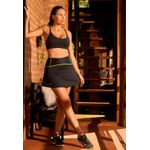 Short Saia Fitness Frelith Costura Trançada - PRETO