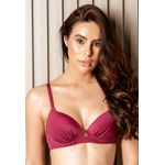 Sutiã Base Larga Franzido Poá Frelith - TINTO