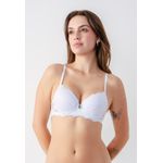 Sutiã Base Larga Franzido em Renda Frelith - BRANCO