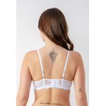 Sutiã Base Larga Franzido em Renda Frelith - BRANCO