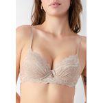 Sutiã Base Larga Franzido em Renda Frelith - CHOCOLATE