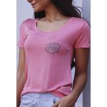 T-Shirt Canelado Liso Aplicação em Viscolycra - SALMÃO