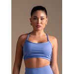 Top Fitness Frelith Fosco Brilho Viés Nadador - AZUL